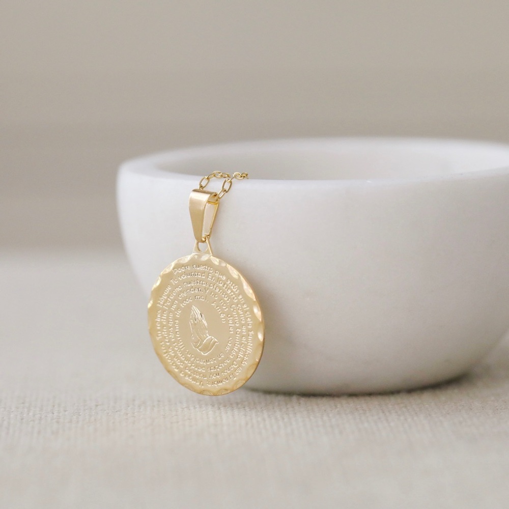 Our Father Prayer Necklace | 18k Gold Filled - Picture 4 of 9
